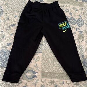 Nike Kids Black and Green Joggers
